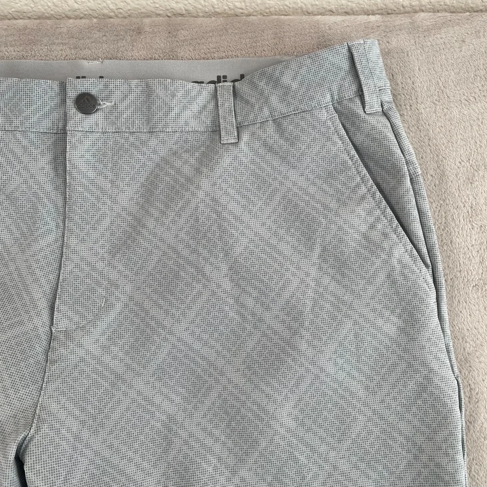 Adidas Performance Golf Pants Men 38x32 Grey Geometric AOP Stretch Straight NWOT